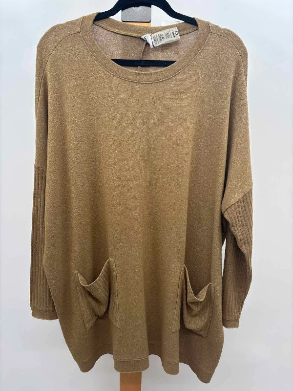 Style Upgrade Mono b Women's Size M Brown Solid Tunic