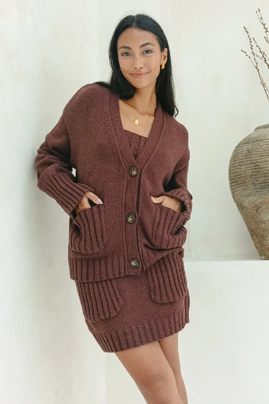 Effortless Chic Apparel Alice Brown Knit Cardigan