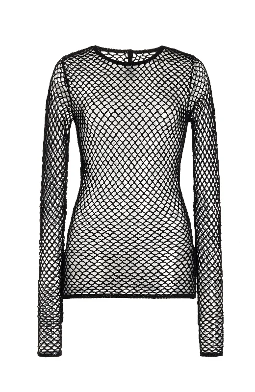 Quality Driven Apparel Troth Knit Top in Black Merino Wool