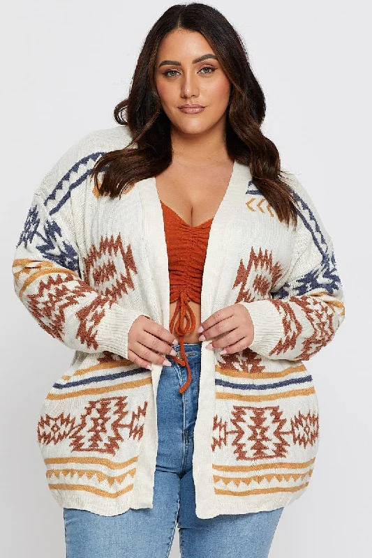 Comfort Meets Fashion Aztec Print Longline Cardigan