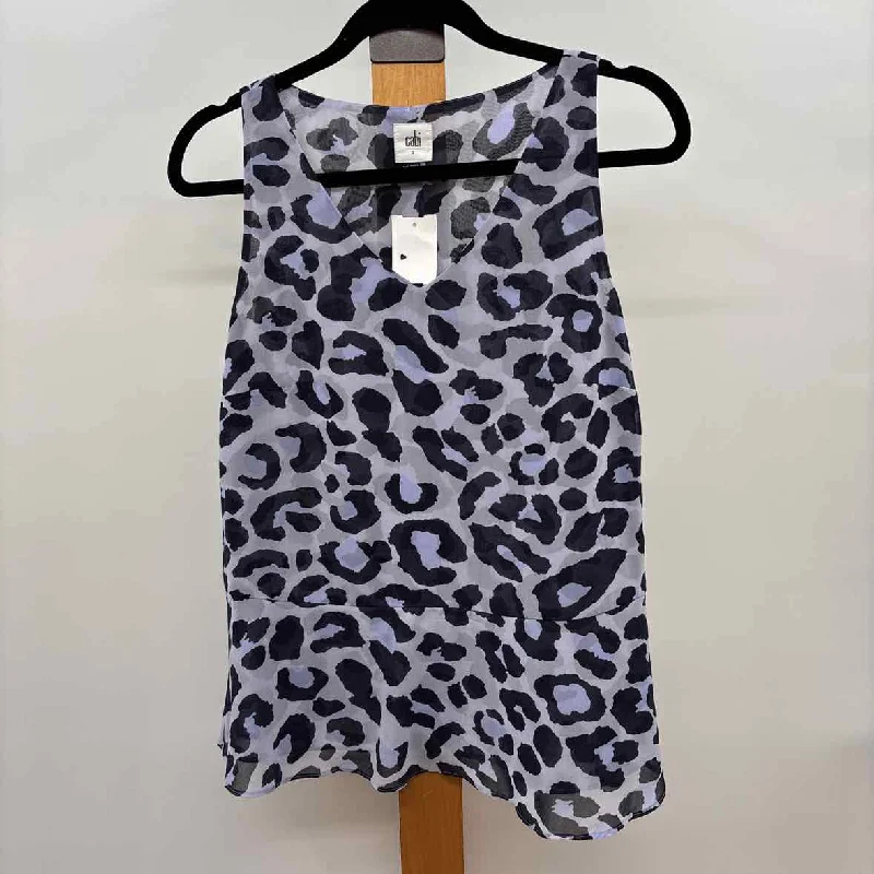 Lightweight Fabric CABI Women's Size S Lavender Animal Print Sleeveless Shirt