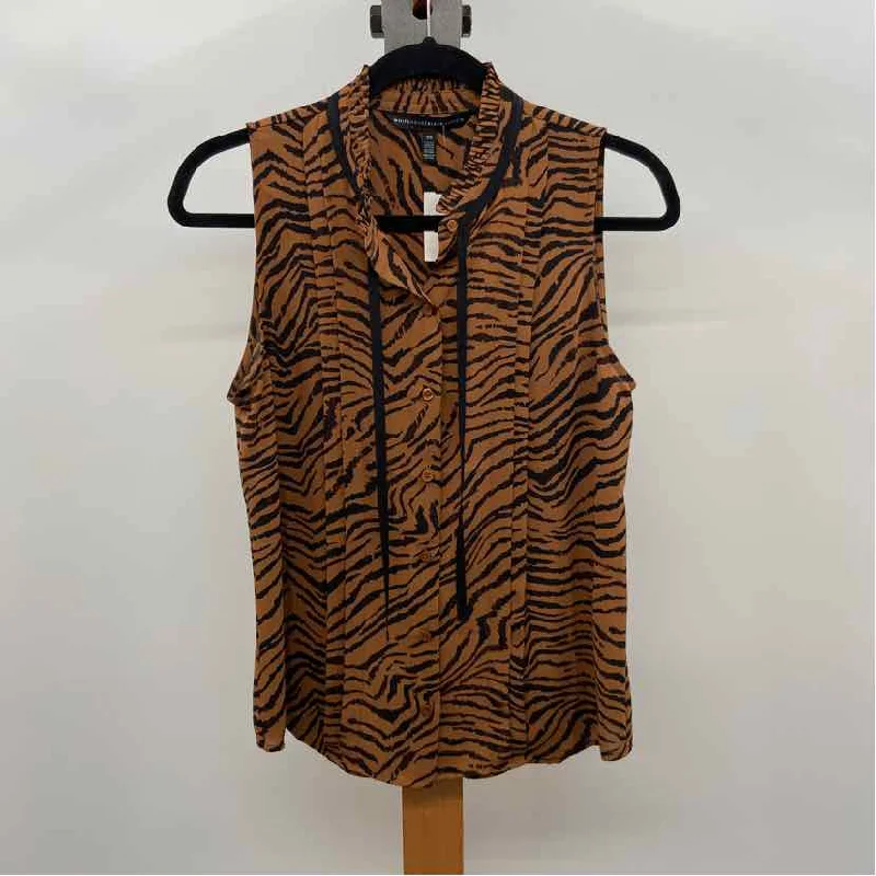Premium Fashion White House Black Market Women's Size XS Brown Tiger Sleeveless Shirt