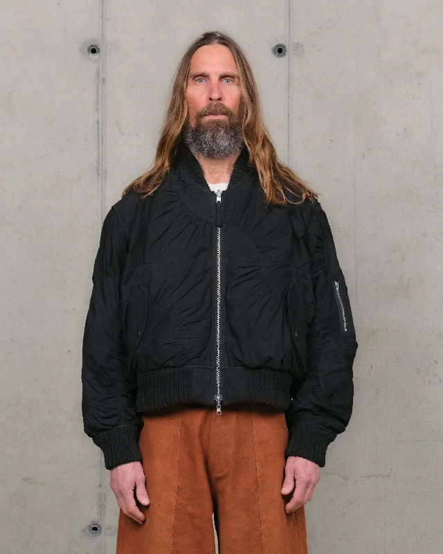 Evening Looks Seed Bomber - Black Wandering Patchwork