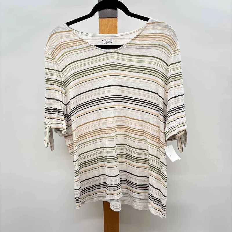 Classic Timeless Elegant Style Croft & Barrow Women's Size XXL White Stripe Short Sleeve Shirt Classic Timeless Elegant Style Croft & Barrow Women's Size XXL White Stripe Short Sleeve Shirt