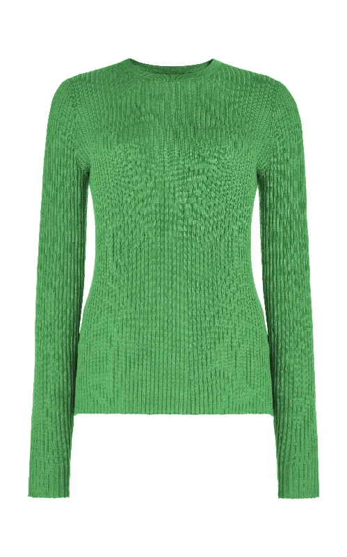 Trend Alert Browning Knit Sweater in Peridot Green Cashmere Silk