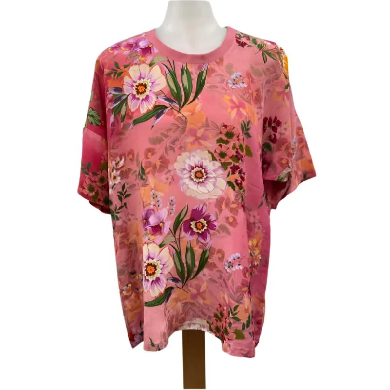 Modern Women's Fashion Johnny Was Women's Size M Pink Floral Short Sleeve Shirt