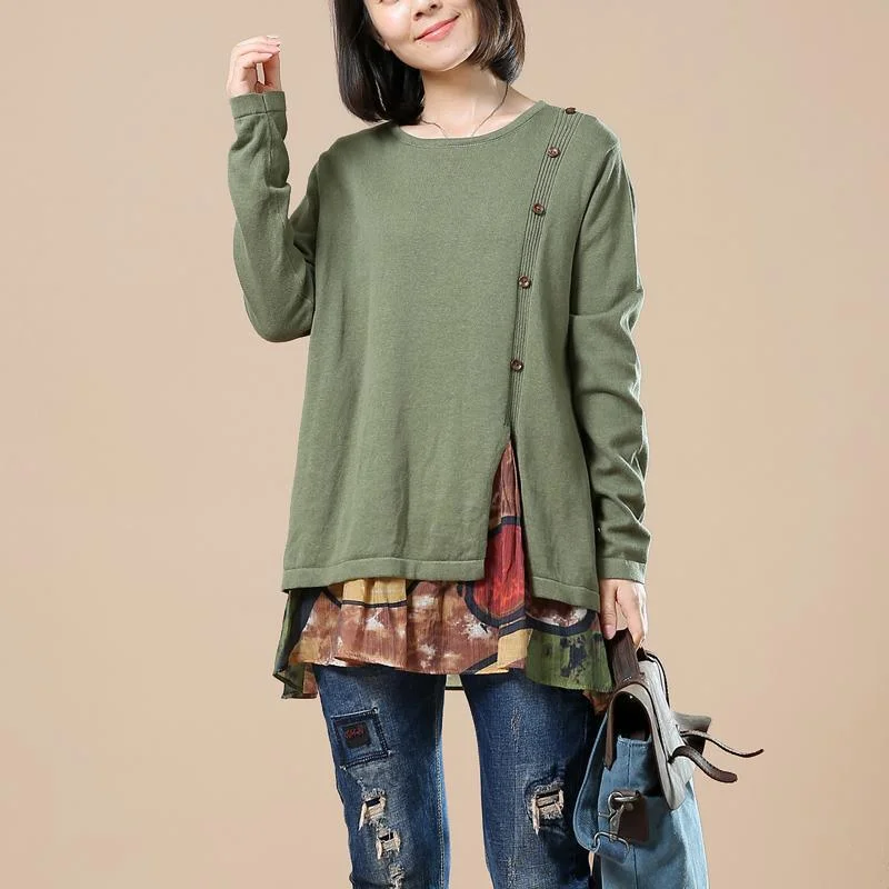 Season Offer Green sweaters woman layerd knitted tops