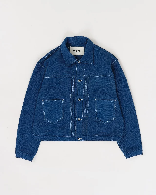 Latest Fashion Sundae Jacket - Indigo Handloom