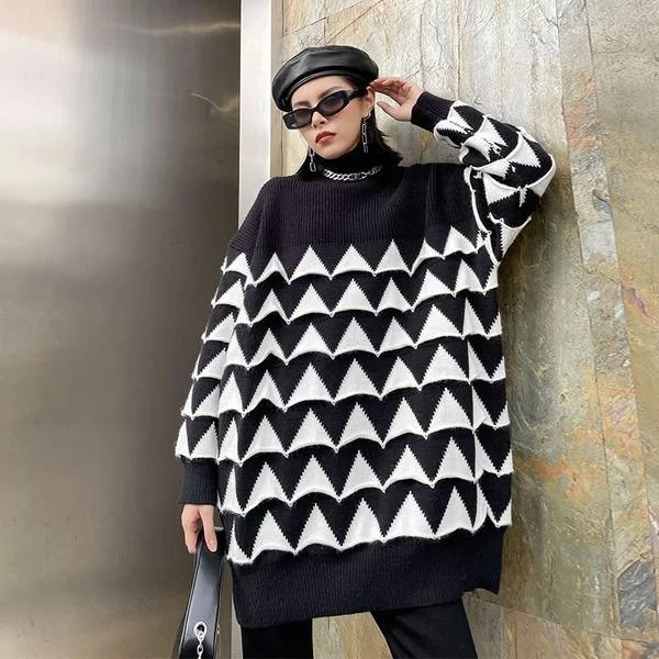 Special Offer Print Pattern Knitted Pullover Sweater Women 2021 Winter Casual Fashion  Sweater