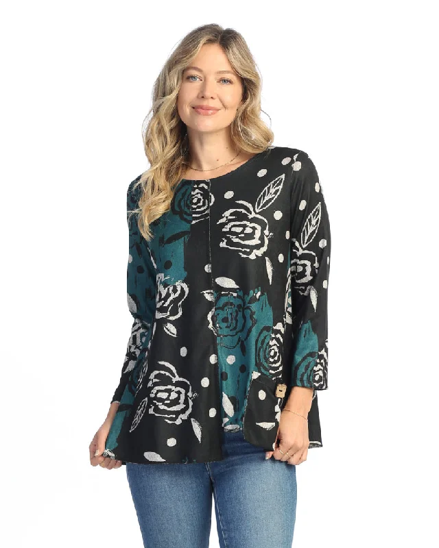 Chic Sophistication “Rosette” Brushed Knit Tunic Top - FB2-1964