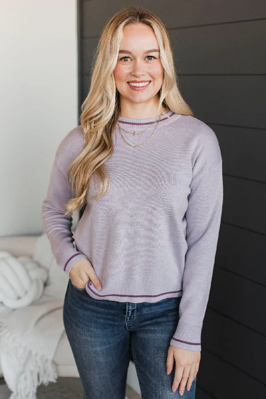 Limited Time Exclusive Thoughts Knit Sweater- Light Purple