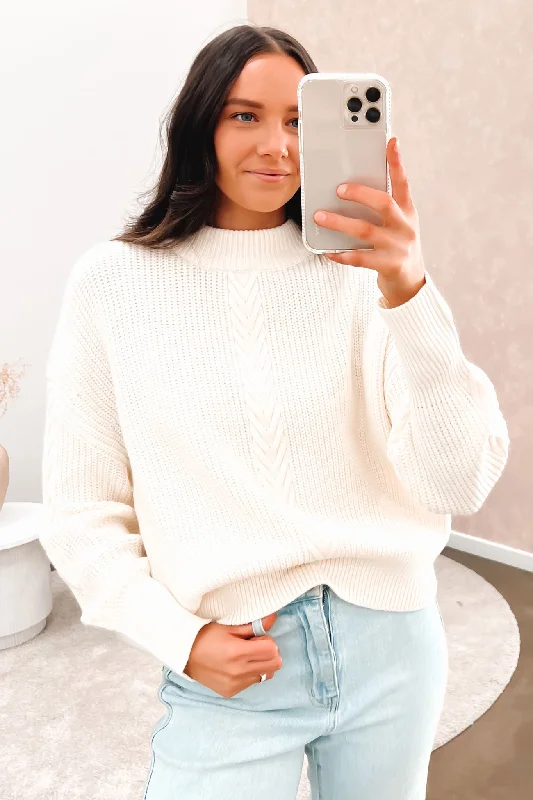 Fashion Essentials Women's Clothing For Outdoor Activities Rumi Knit Sweater Vintage White