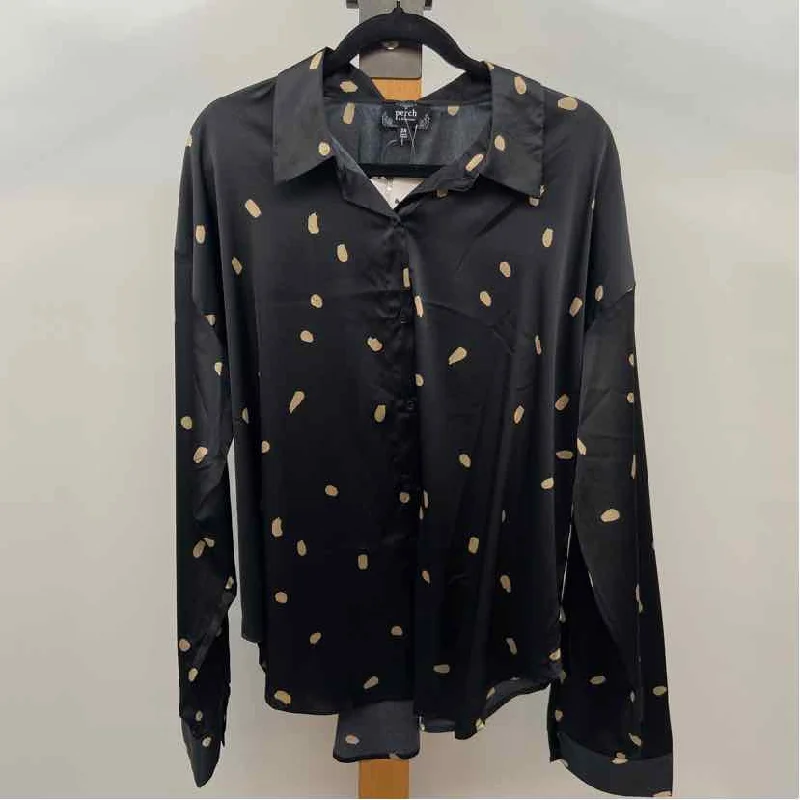 Trend Setting Threads Perch Women's Size 2X Black Paint stroke Tunic