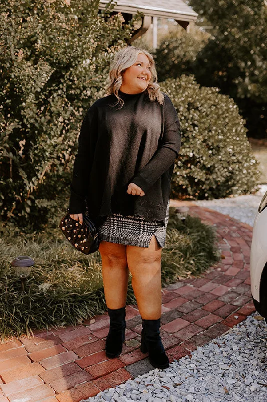 Modern Women's Fashion Shop Stylish Fashion At Unbeatable Prices Now Kind Glance Eyelet Sweater in Black Curves