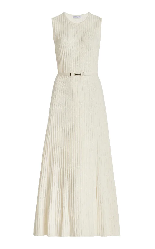 Unbeatable Prices Meier Knit Midi Dress in Ivory Merino Wool Cashmere