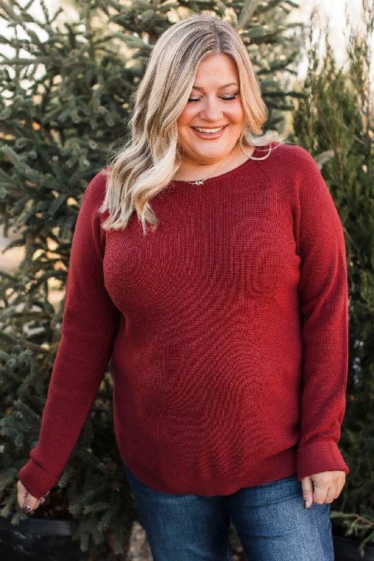 Cool Prices Definitely The Cutest Knit Sweater- Dark Red