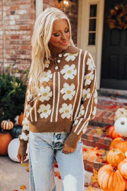 Trendy Women's Wear Stylish Women's Apparel Sweet Blooms Knit Sweater
