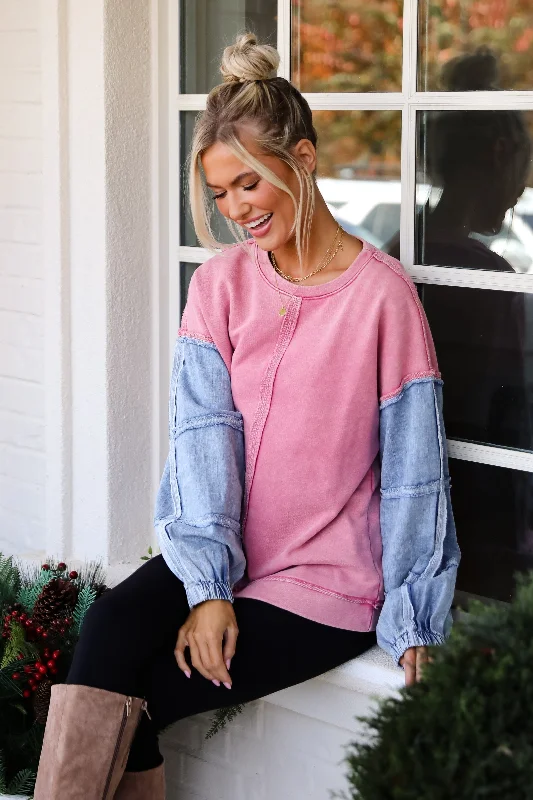 Season Appropriate Women's Collection FINAL SALE - Wintertime Comfort Contrast Pullover