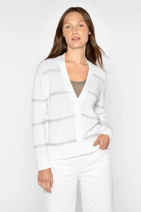 Fashion Sale Kinross Cashmere Lurex Stripe Cardigan
