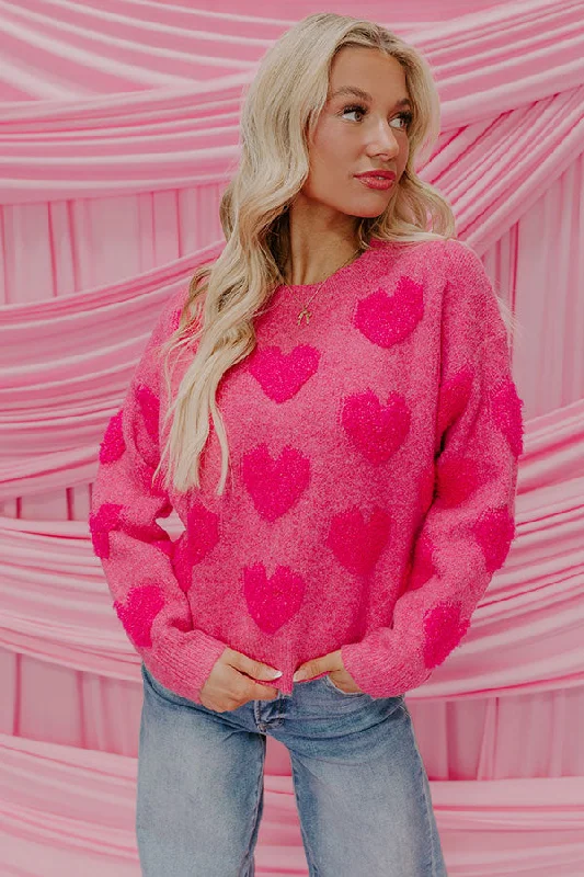 Big Savings Women's Seasonal Garments Bold Hearted Knit Sweater