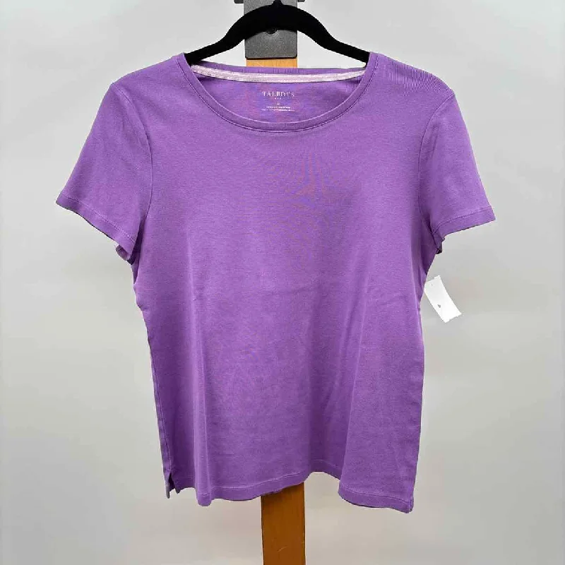 Hollywood Glam Award - Show Style Talbots Women's Size M Lilac Solid Short Sleeve Shirt Hollywood Glam Award - Show Style Talbots Women's Size M Lilac Solid Short Sleeve Shirt