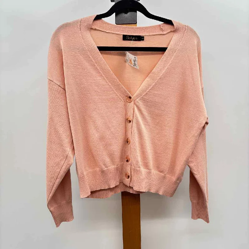 Statement Piece Saturn Women's Size L Peach Solid Cardigan