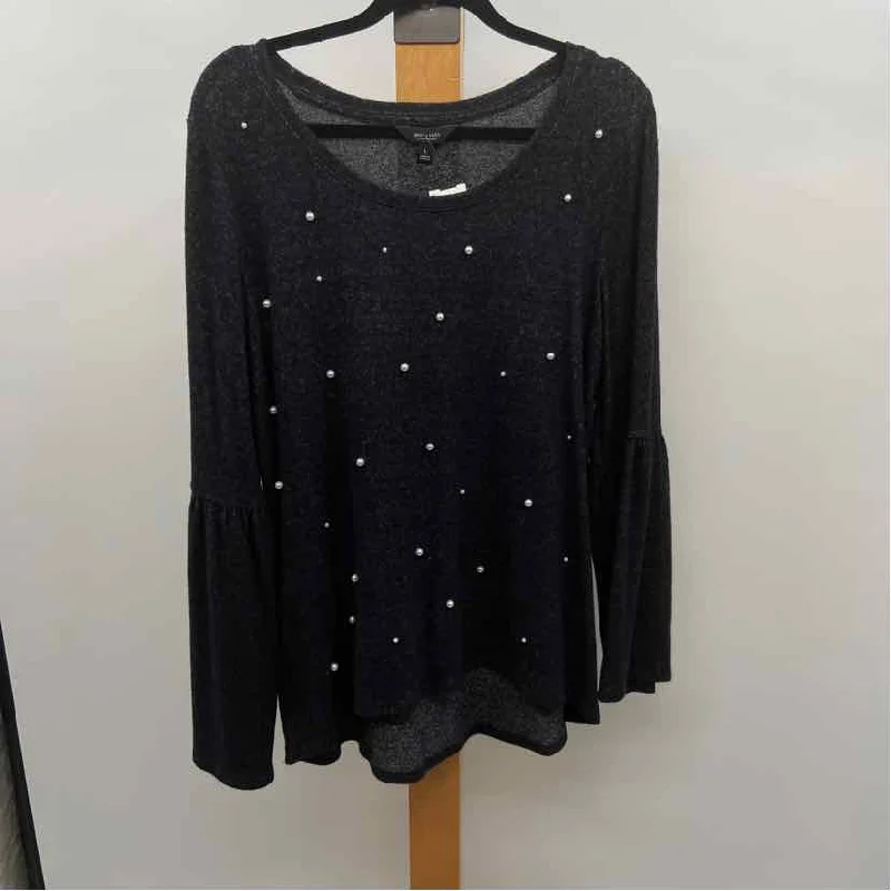 Stylish Basics Simply Vera Wang Women's Size L Black Beaded Tunic