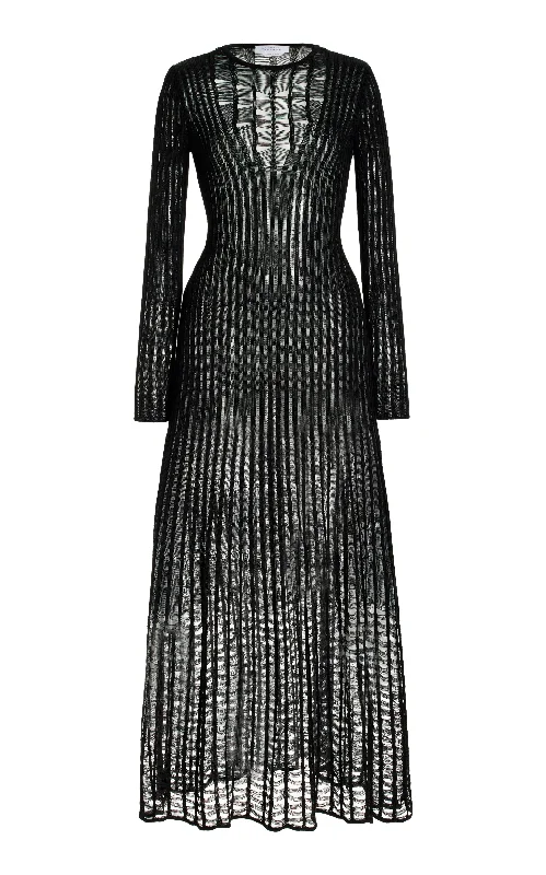 Everyday Basics Maia Knit Dress in Black Shappe Silk