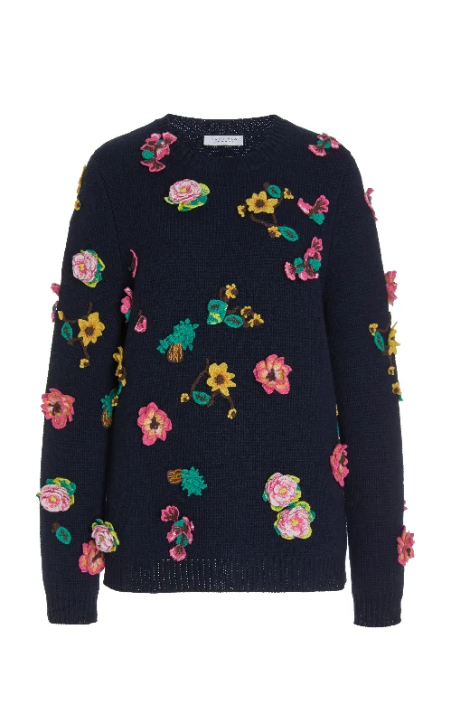 Quality Wear Nola Knit Sweater in Dark Navy Cashmere