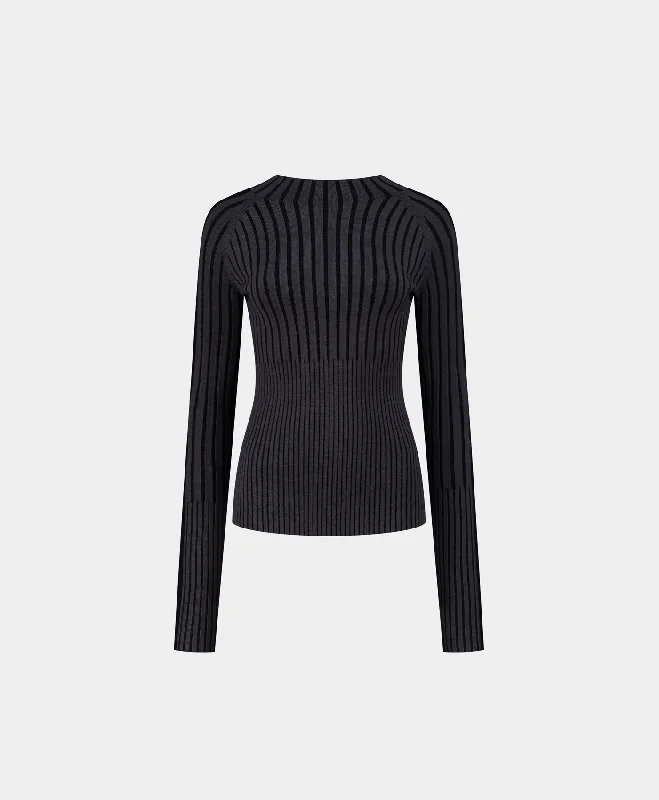 Spring Fashion Grey Lore Knit Top