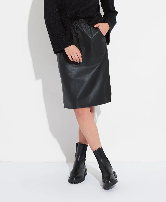Comfort First Women's Wear Vegan Leather Aline Skirt