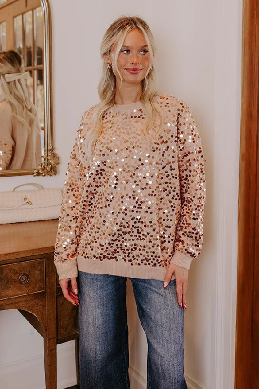Dive Into Trendy Women's Fashion Women's Plus-Size Garments Shine On Knit Sequin Sweater