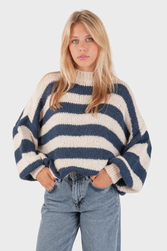 Bold Silhouette "Striped" sweater navy