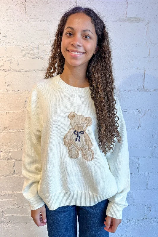 Signature Style Essentials Stylish Clothes For Women Bow Teddy Bear Sweater