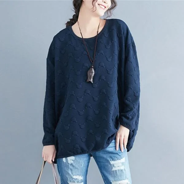 Current Trends Oversized Women Autumn Casual SweatshirtSimple Style Vintage Solid Color Loose Female Pullovers Hoodies