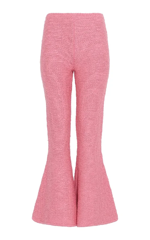 Vintage Look Karpo Flare Cropped Knit Pant in Rosa Cashmere Silk