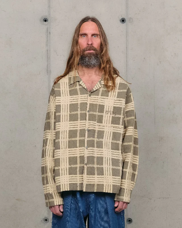 Casual Chic Clothing Greetings Shirt LS - Olive Resist Check