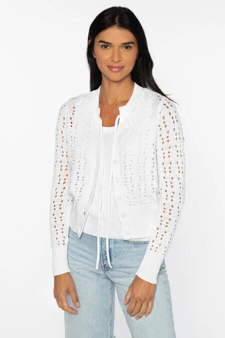 Special Offer For You Kinross Cashmere Openwork Tie Cardigan