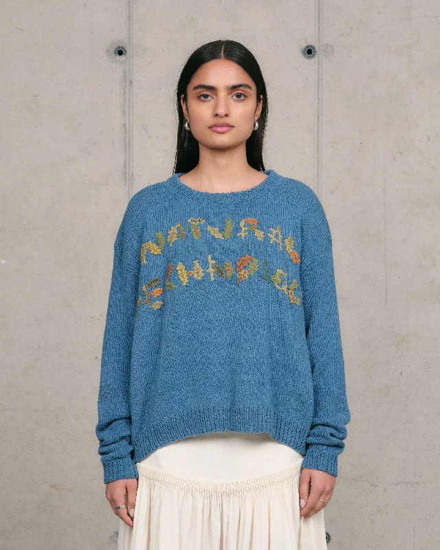 Stylish Savings Furrow Knit Jumper - Indigo Natural Tech