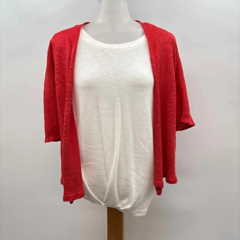 Bold Silhouette Eileen Fisher Women's Size XS Orange Solid Cardigan