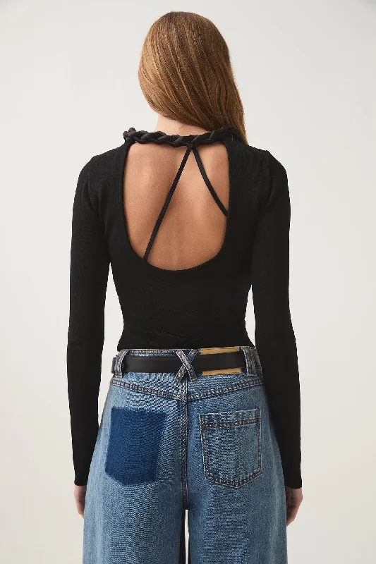 Seasonal Trends Entwined Open Back Knit Top