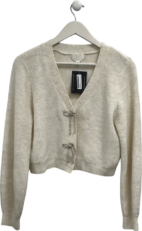 Romantic Date - Night Ensemble H&M Cream Bow-detail Rib-knit Cardigan UK S