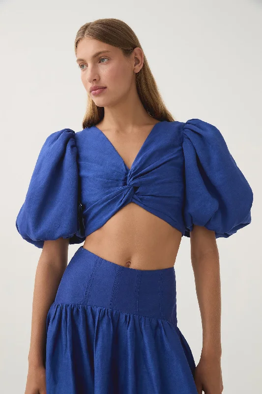 Vibrant Femme Fashion Reverb Puff Sleeve Cropped Top