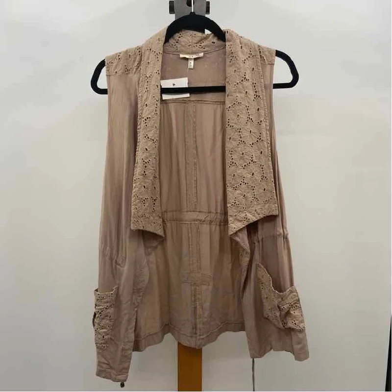 Fashion Essentials Truself Women's Size XL Beige Eyelet Vest