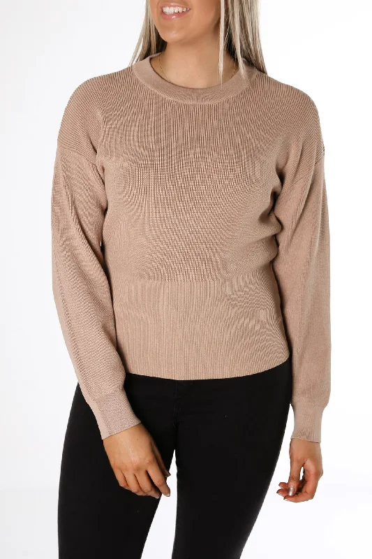 Dreamy Draping Affordable Women's Clothing The Finesse Sweater Camel