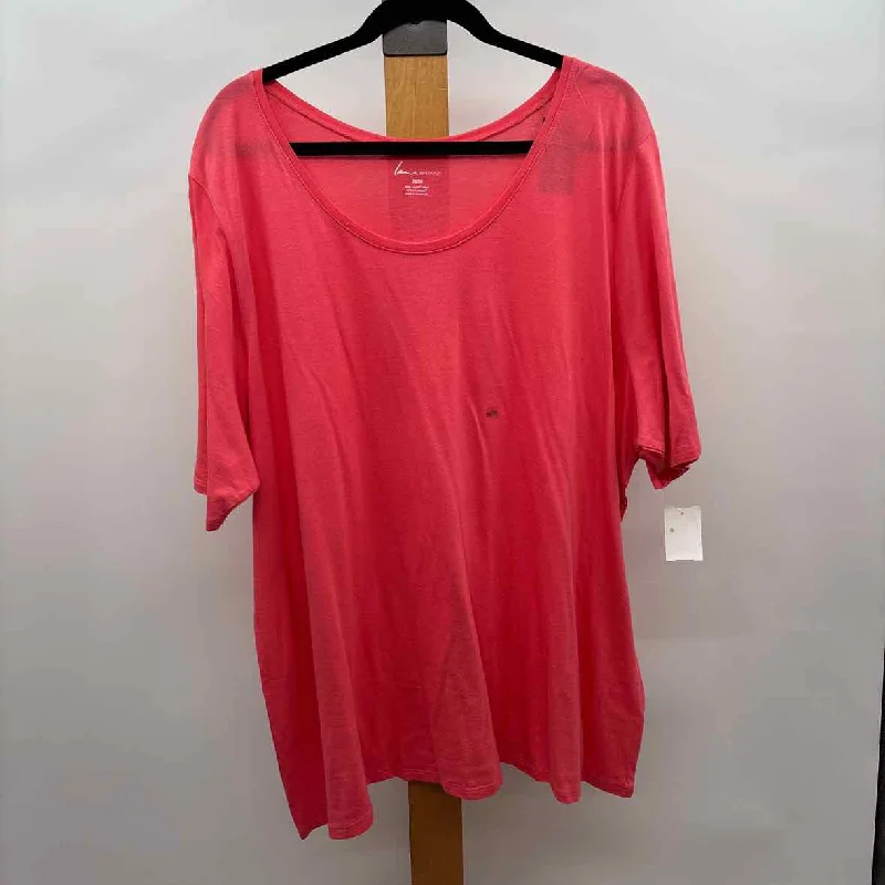 Elegant Ensemble Lane Bryant Women's Size 3X coral Solid Short Sleeve Shirt