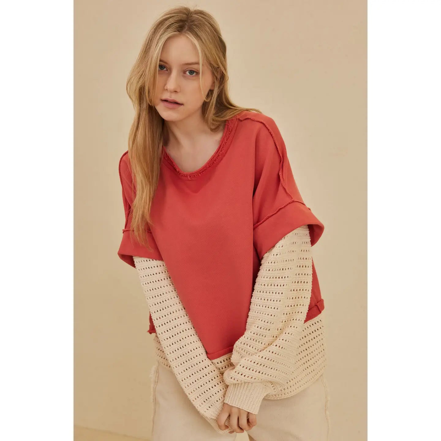 Chic Wardrobe Essentials Women's Date Night Outfit Lily Layered Knit Sweater