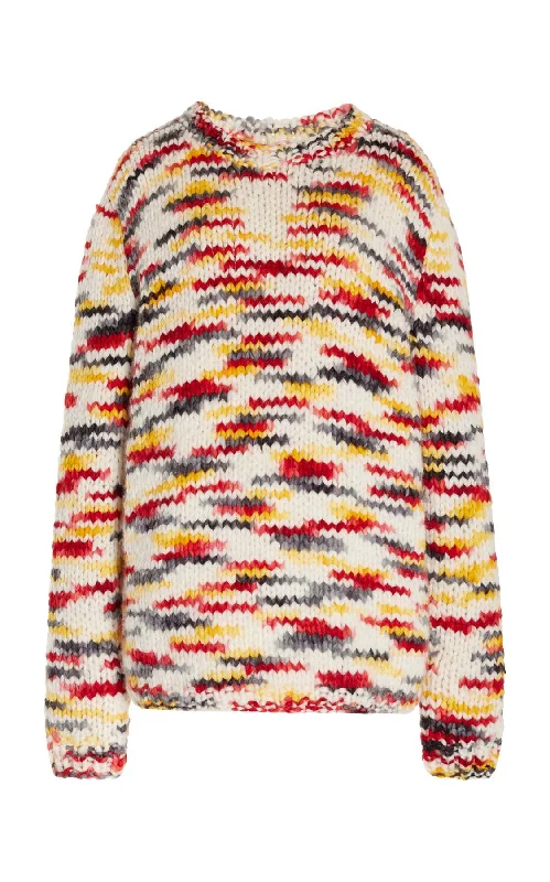 Trend Setting Threads Lawrence Knit Sweater in Space Dye Fire Multi Welfat Cashmere