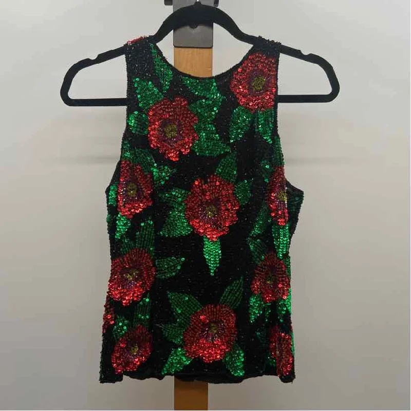 Trend Leading Collection Lawrence Kazar Women's Size M Black Sequins Sleeveless Shirt
