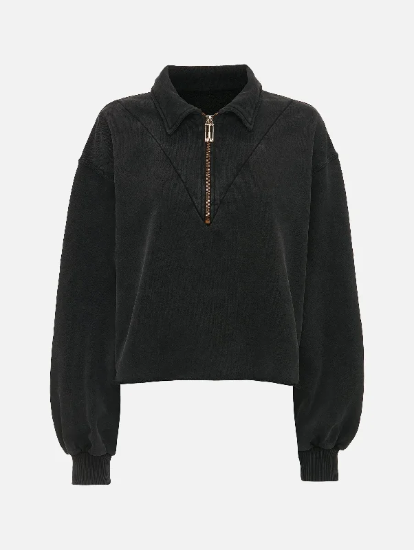 Big Discounts Half Zip Sweatshirt in Black
